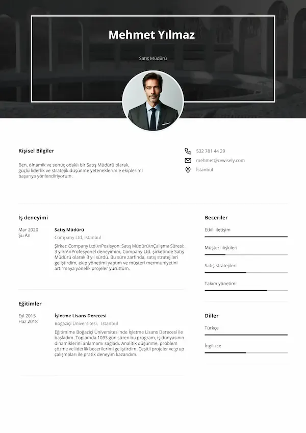 Basit özgeçmiş şablonu