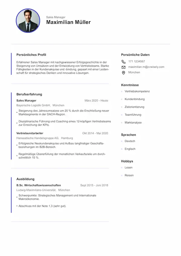 Einfache und moderne Lebenslauf-vorlage