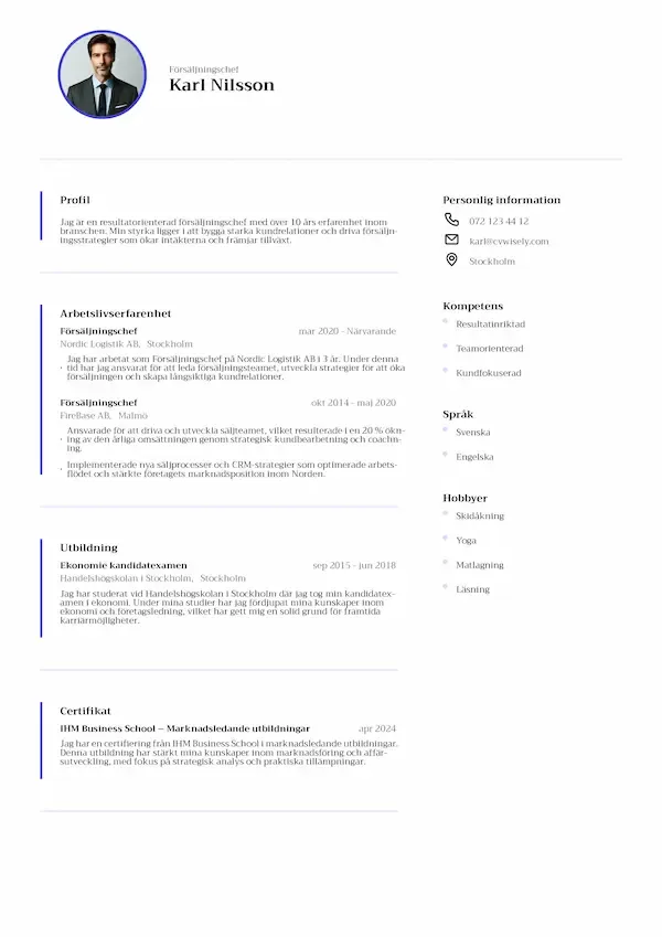 Enkel och modern CV-mall