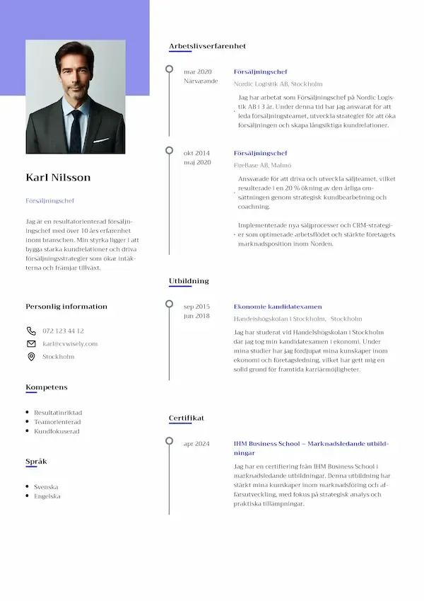 Kreativ CV-mall med färgglad design