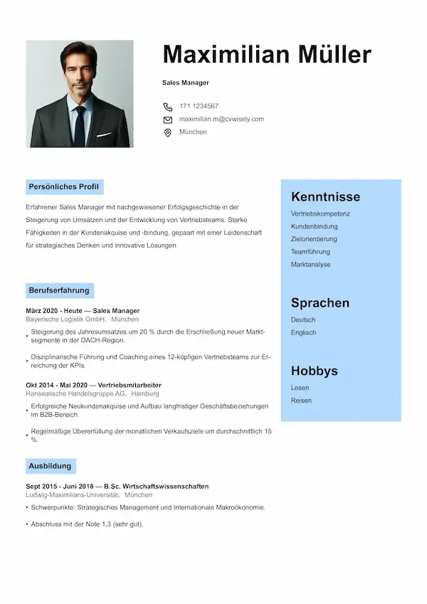 Lebenslauf-vorlage mit Fokus auf Kompetenzen