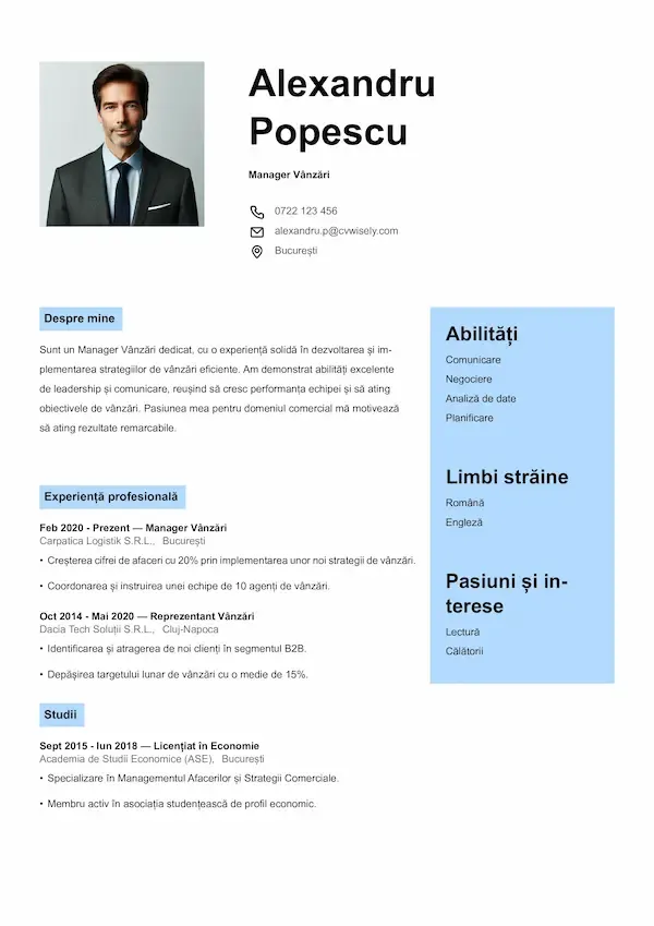 Model CV care evidențiază abilitățile