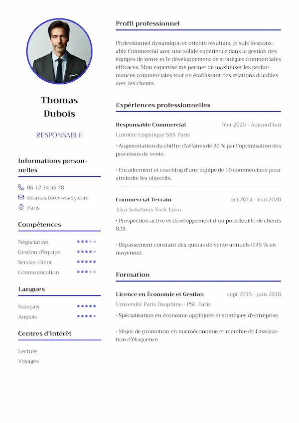 Modèle de CV minimaliste moderne