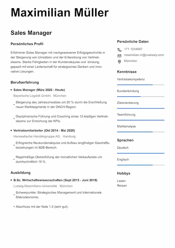 Moderne Lebenslauf-vorlage