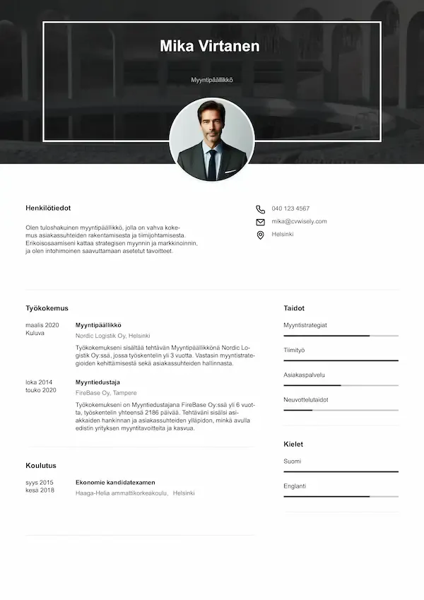 CV pohja Ja CV malli Modernit Ja Ammattimaiset Mallit CVwisely